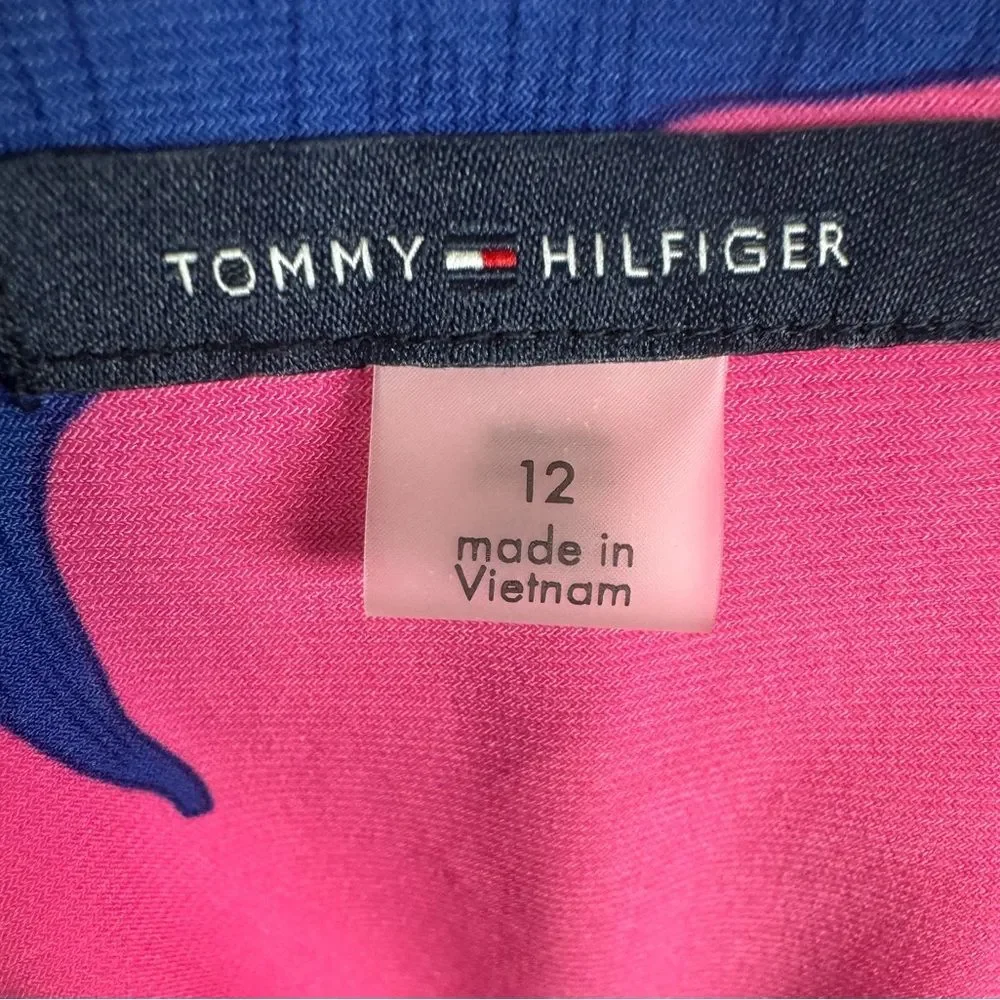 Tommy Hilfiger Island Orchid pink and purple twist side sheath dress size 12